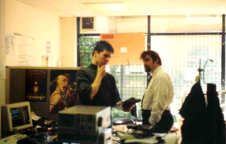 Keith Goodyer and Steve Logue in the MSU R&D lab - Milton Keynes